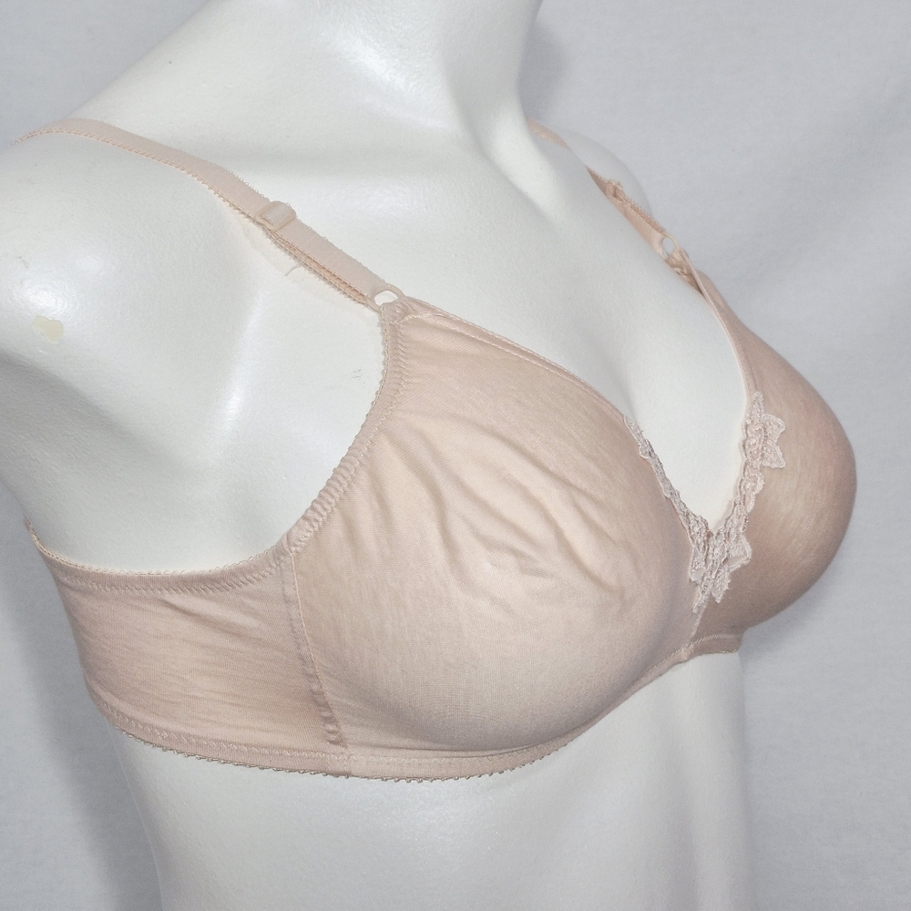 38C Sears Style 52065 100% Cotton Seamless Wire Free Bra Beige NWT - Picture 2 of 7